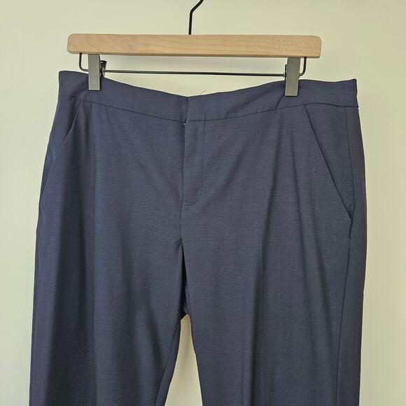 Everlane Slim Wool Trouser Pants Sz 12 Navy Blue Cropped Ankle - Picture 5 of 10